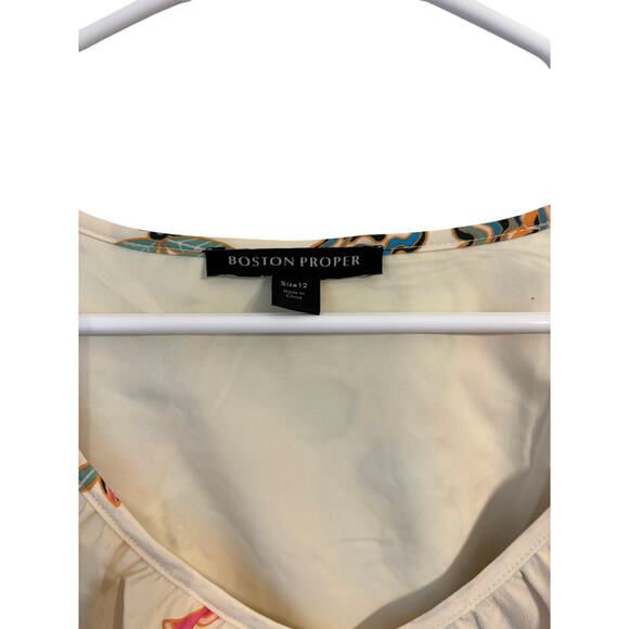 Boston Proper Boho Floral V Neck Ruffle Long Sleeve Maxi Size 12 - Picture 9 of 9